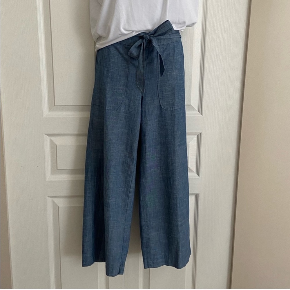 J. Crew Wide leg chambray pants